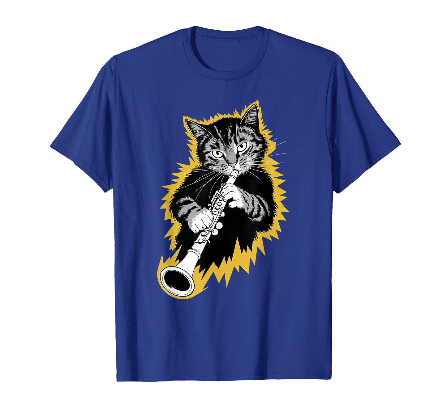 Musik Cat Playing Clarinet instrument on Cat Clarinetist T-Shirt