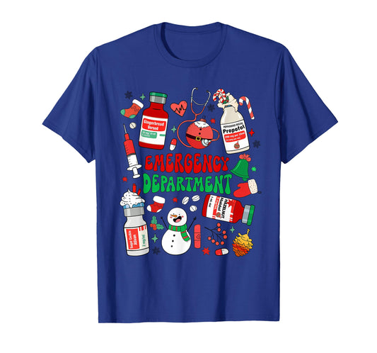 Christmas Emergency Room ER RN Nurse Department Healthcare T-Shirt