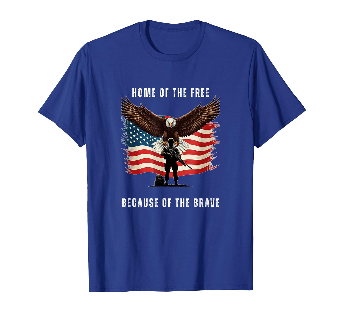 Patriotic American Flag Bald Eagle Soldier 4th of July T-Shirt