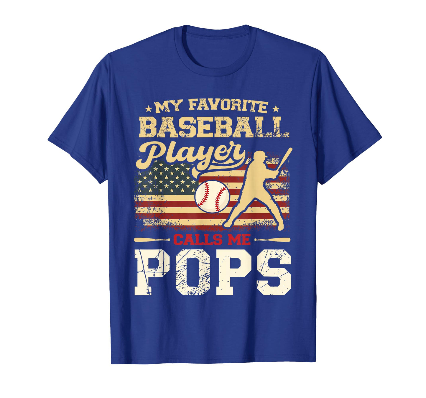 My Favorite Baseball Player Calls Me Pops US Flag T-Shirt
