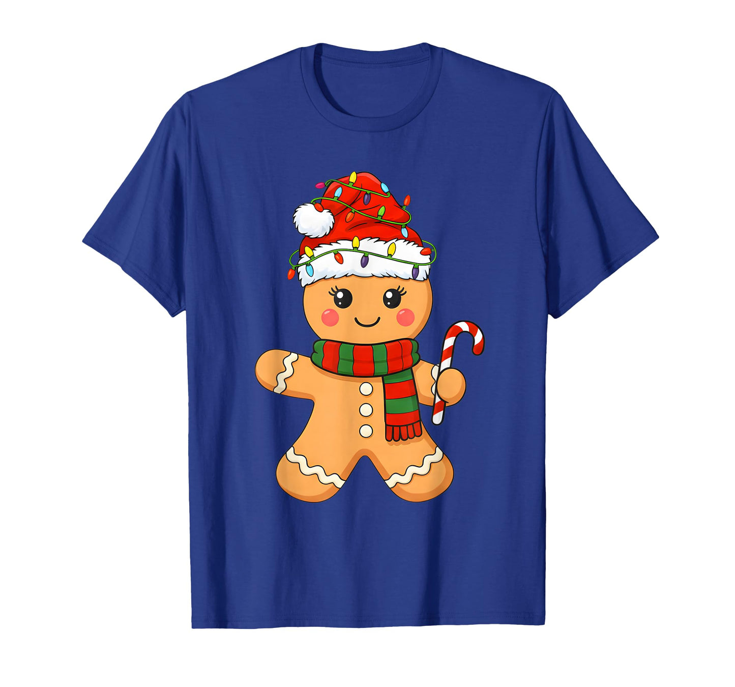 Christmas Baking Gingerbread Man Santa Lights Xmas T-Shirt
