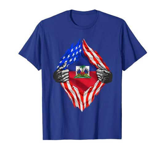 Haiti Shirt American Haitian Flag Day Shirt Haiti Roots T-Shirt