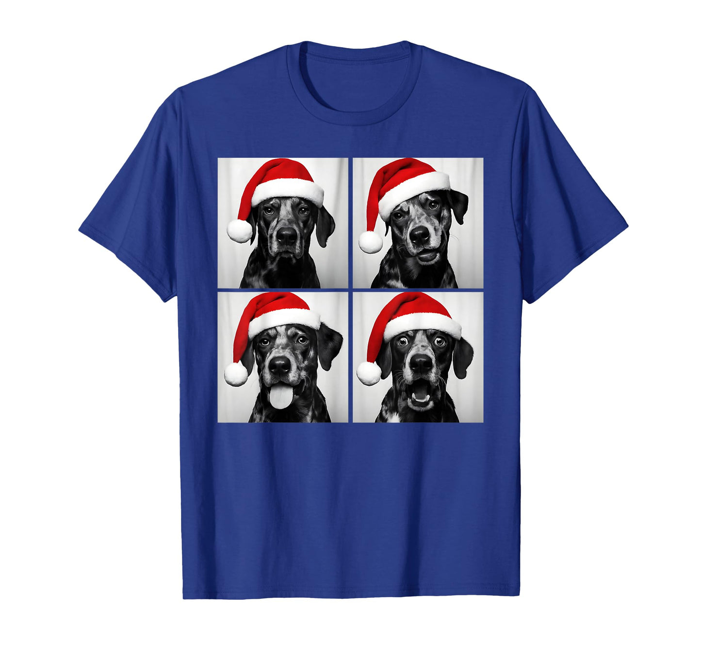 Funny Christmas Catahoula Leopard Dog Santa Photo Booth T-Shirt