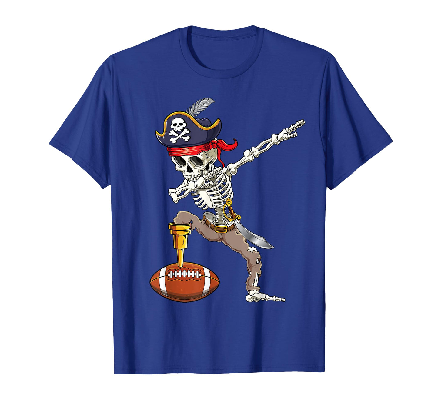 Dab Skeleton Shirt Dabbing Skeleton Pirate Football Shirt T-Shirt