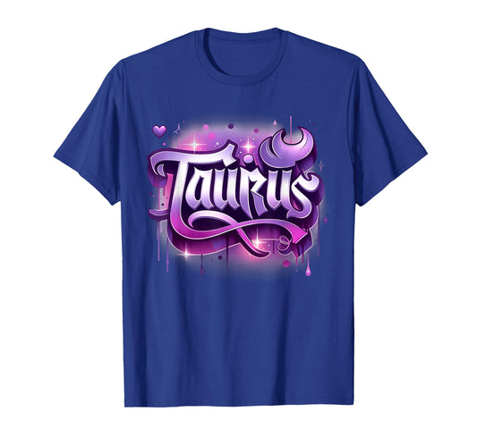 Pink & Purple Taurus Zodiac Star Sign T-Shirt