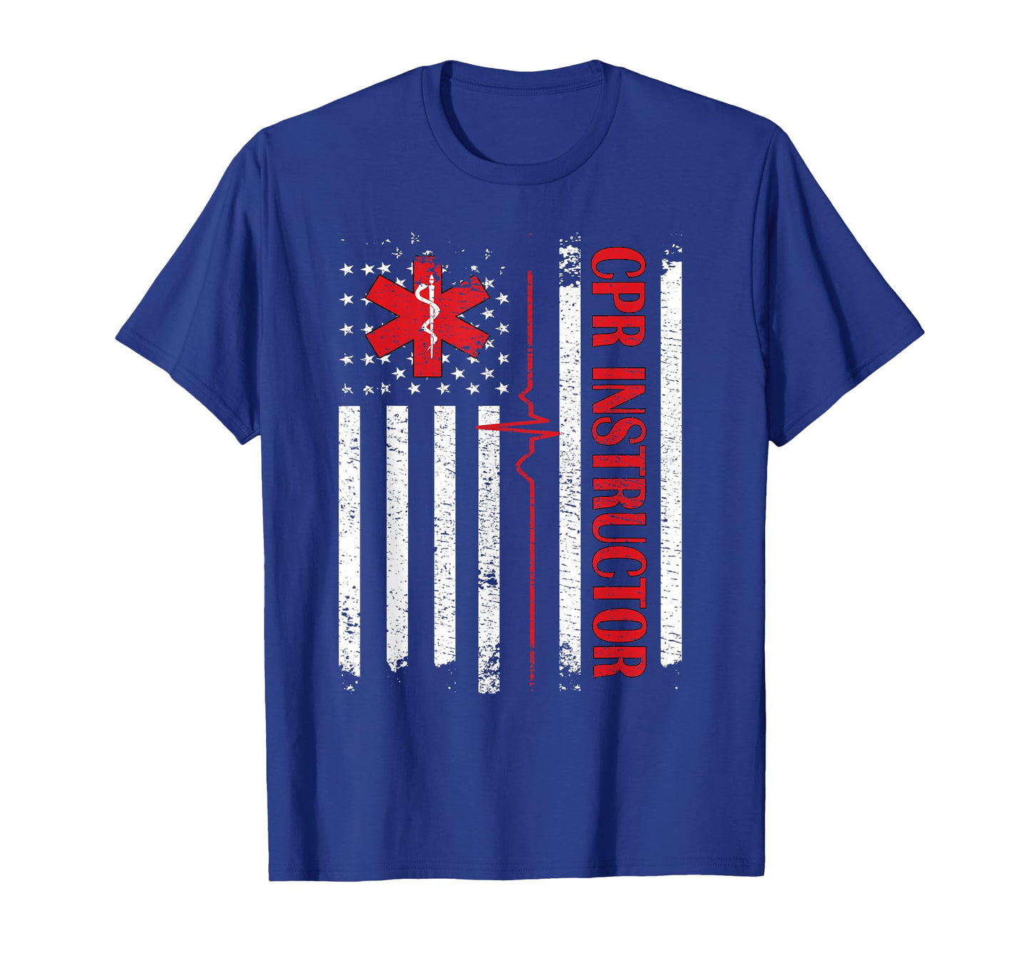CPR Instructor American Flag EMS First Aid AED Certified CPR T-Shirt
