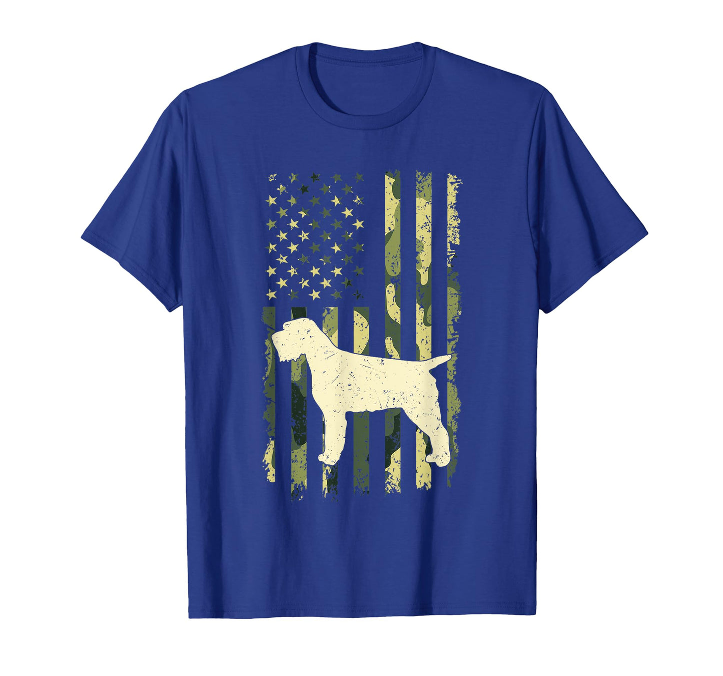 Wirehaired Pointing Griffon Shirts Camouflage American Flag T-Shirt for Women Kids Men