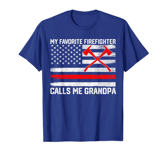 My Favorite Firefighter Calls Me Grandpa Fireman Grandson T-Shirt