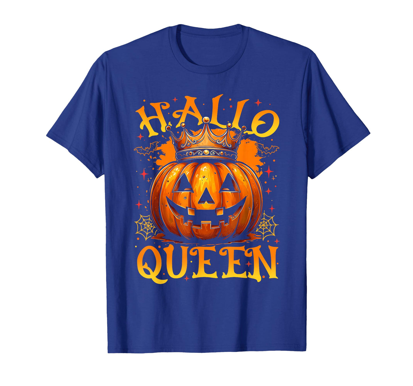 Hallo Queen Halloween Pumpkin Queen Crown Girl Women T-Shirt