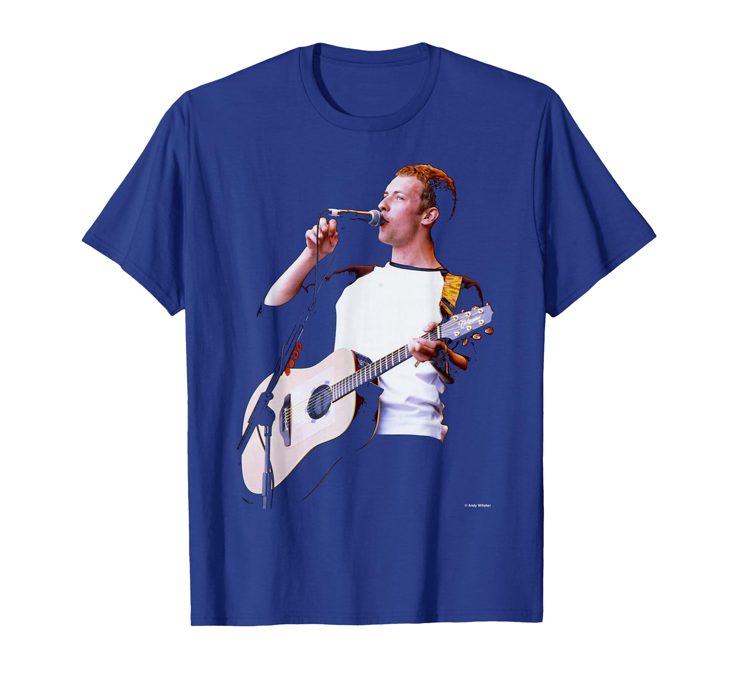 Coldplay Chris Martin Glastonbury 2000 by Andy Willsher T-Shirt