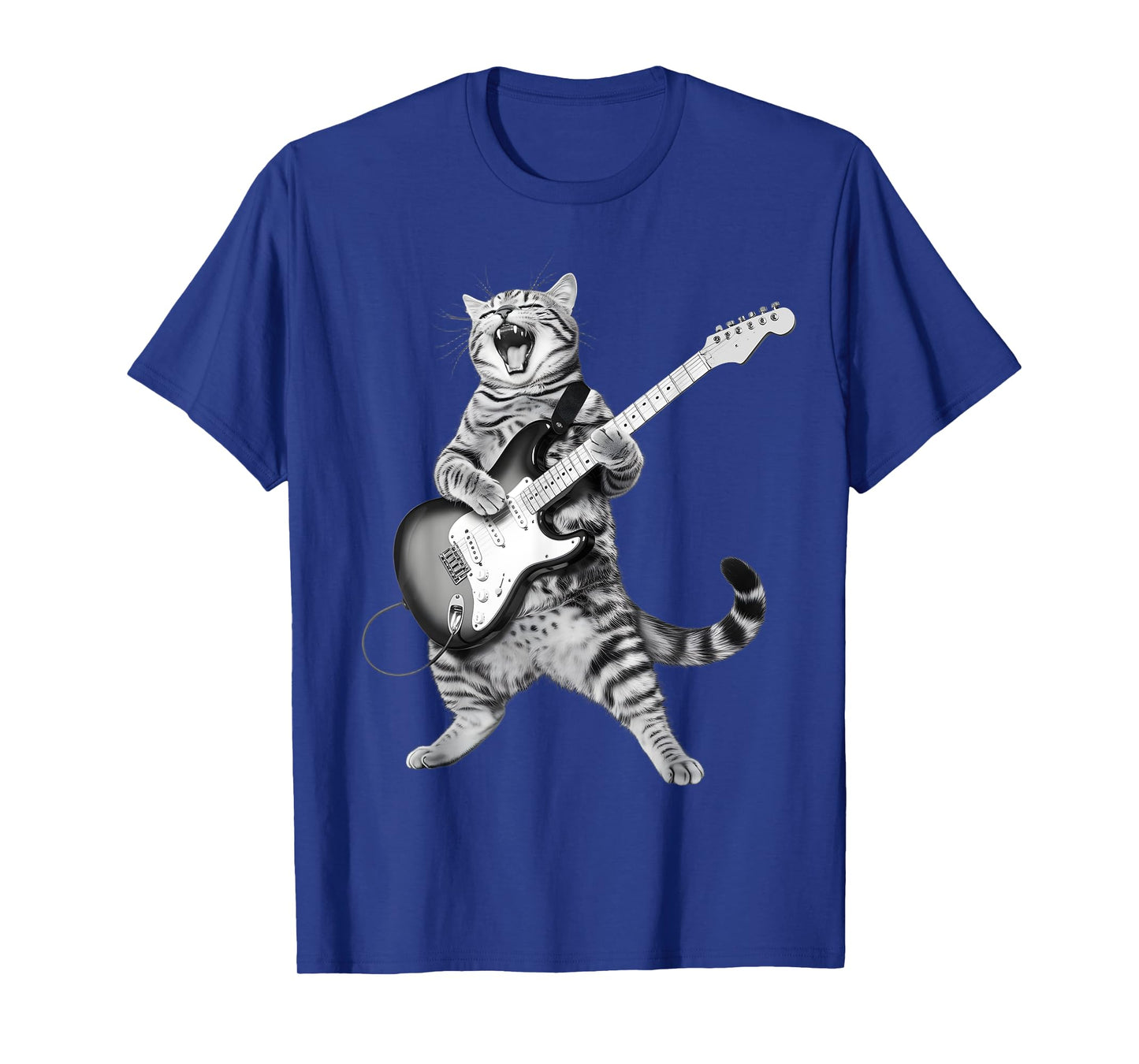 Cat Playing Guitar Rock Star Rock and Roll For Men Women Kid T-Shirt