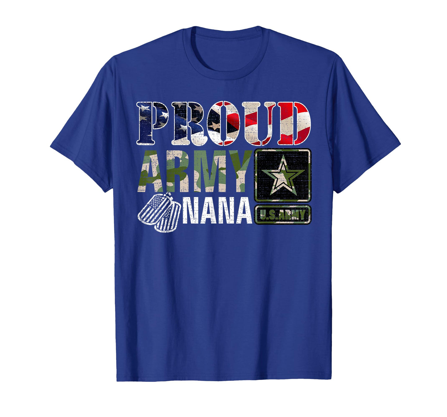 Vintage Proud Army Nana Camo With American Flag Gift T-Shirt