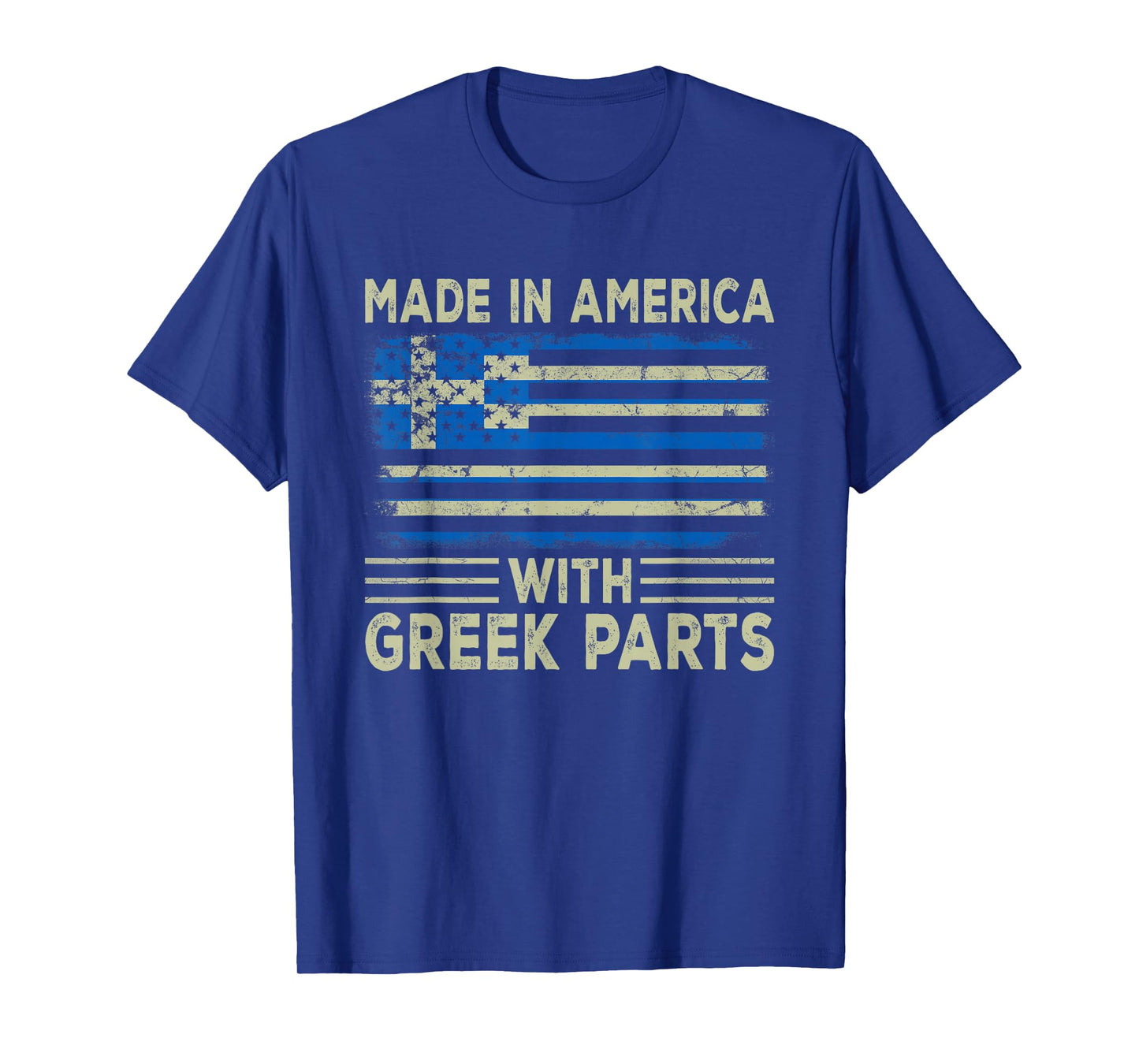 Made in America with Greek Parts US Greece Flag T-Shirt