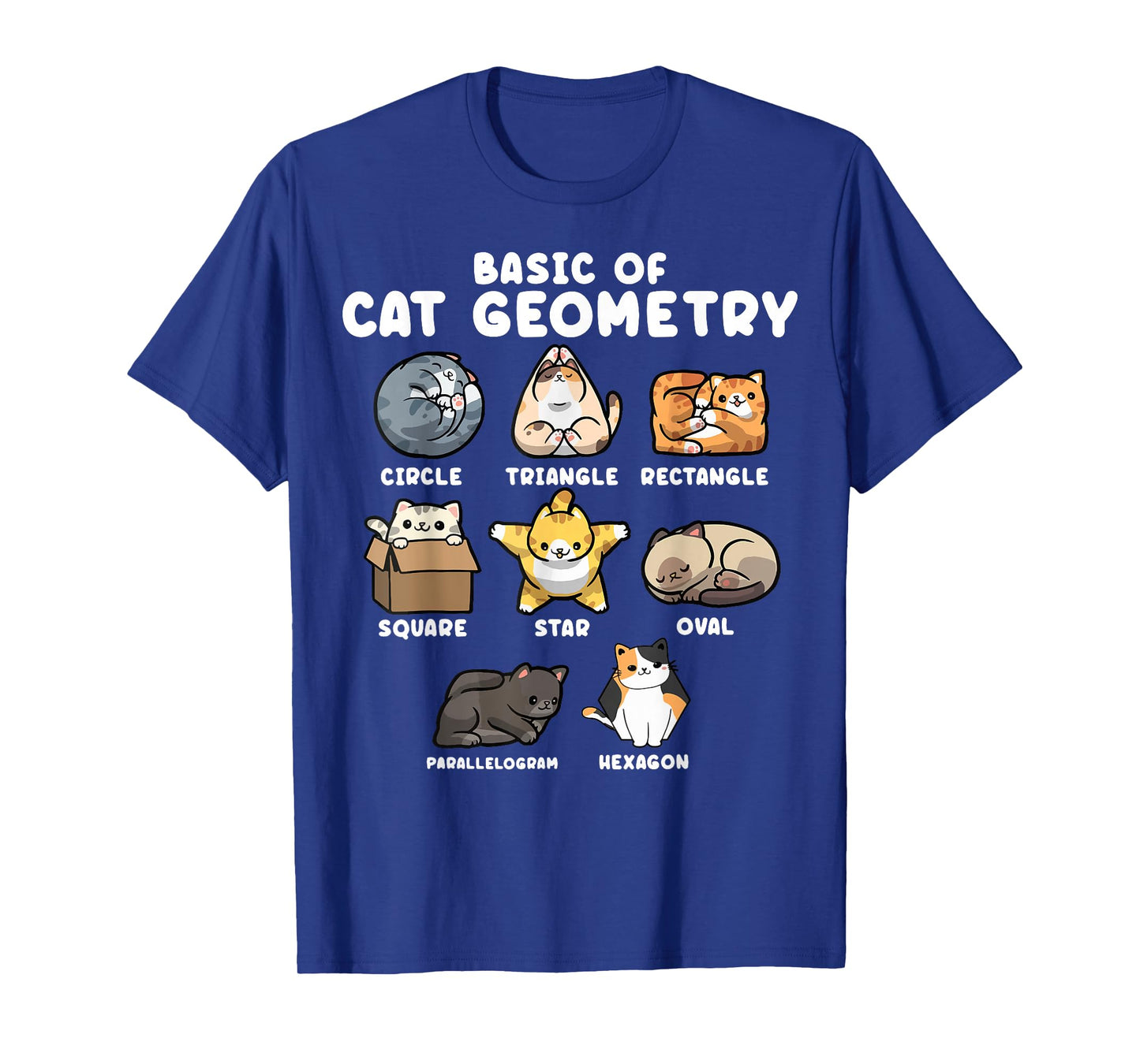 Cat Geometry Math Funny Cat Shapes Design for Cat Lovers T-Shirt