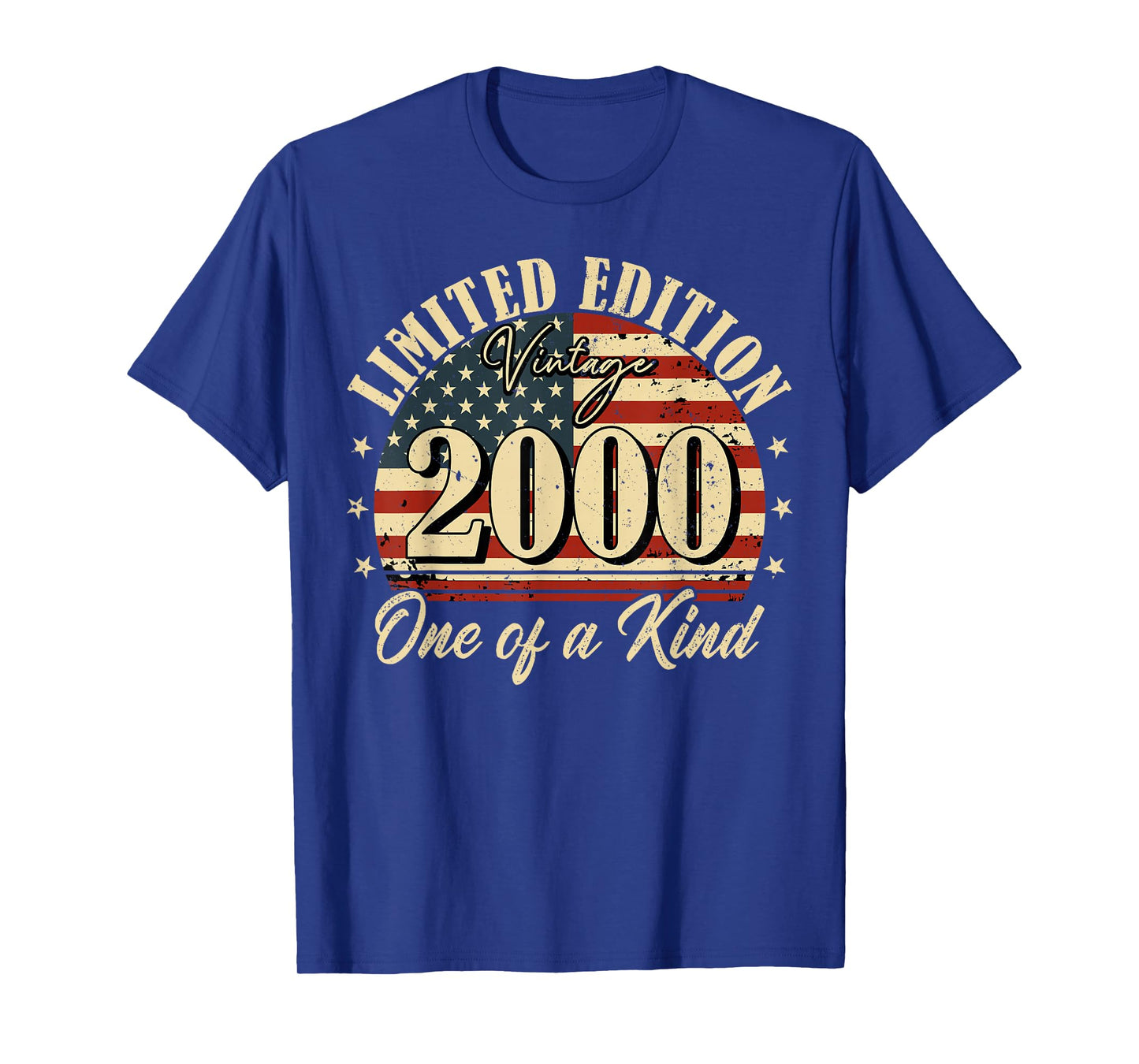Vintage 2000 Limited Edition 25th Funny Birthday USA Flag T-Shirt