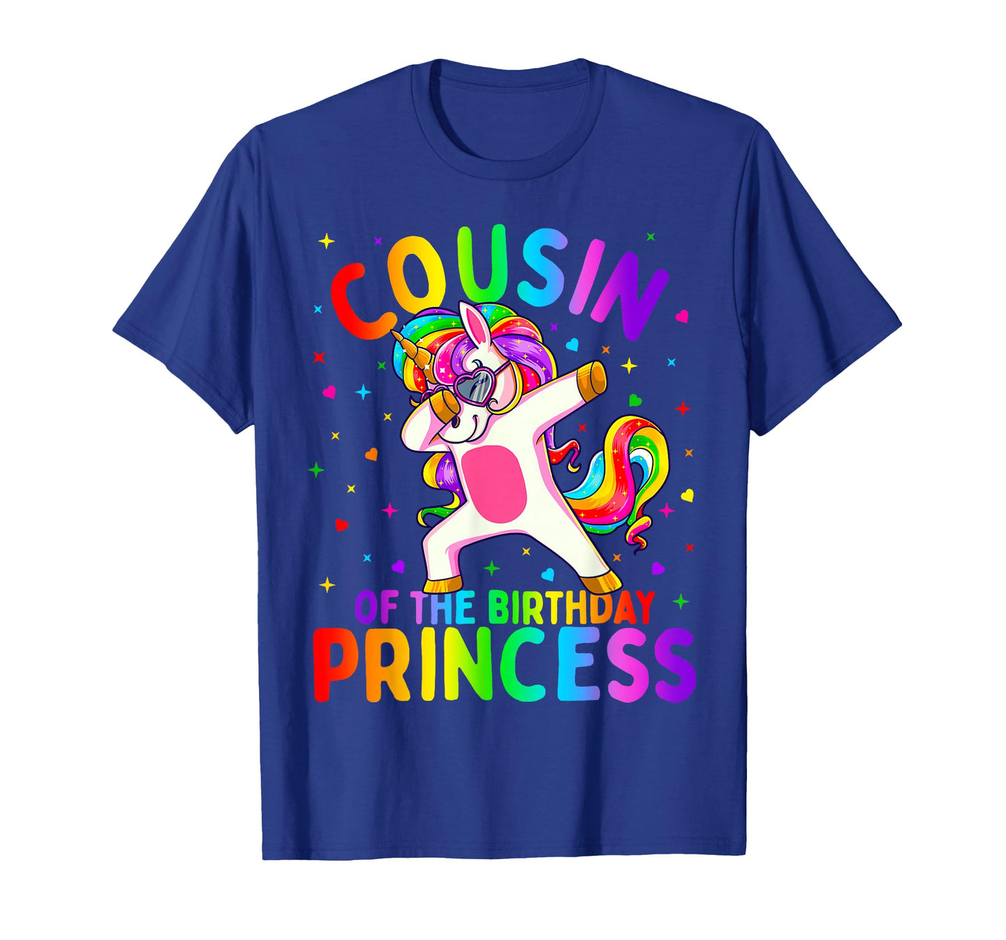 Cousin of The Birthday Princess Girl Dabbing Unicorn T-Shirt Small