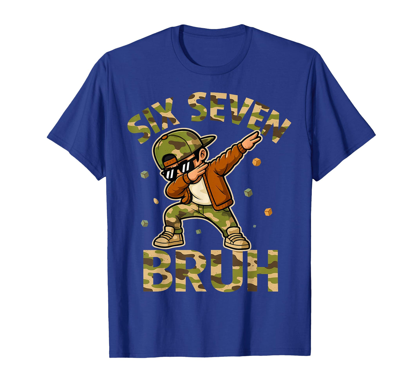Six Seven Bruh 67 Meme 6 7 Dabbing Boys Camo Hunter Kid Teen T-Shirt