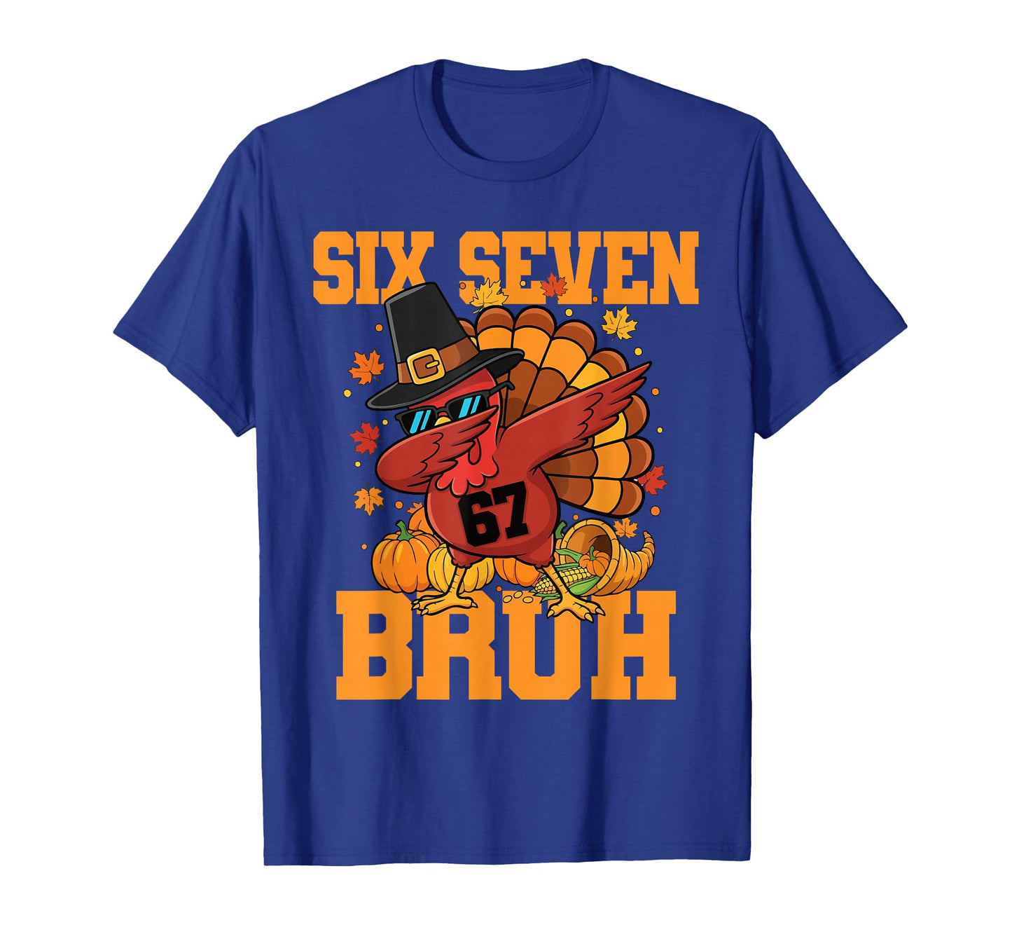 Funny Bruh Turkey Dabbing 67 Meme Six Seven Thanksgiving Boy T-Shirt