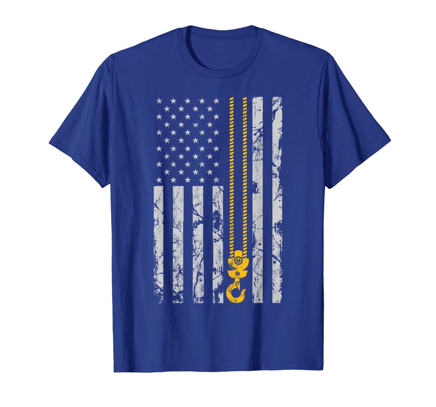 Lifting Hook Thin American Flag Crane Operator gift T-Shirt