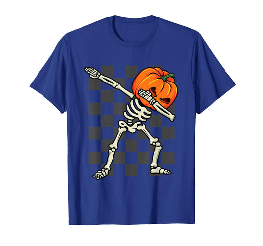 Dabbing Halloween Boys Skeleton Scary Pumpkin Costume 2024 T-Shirt