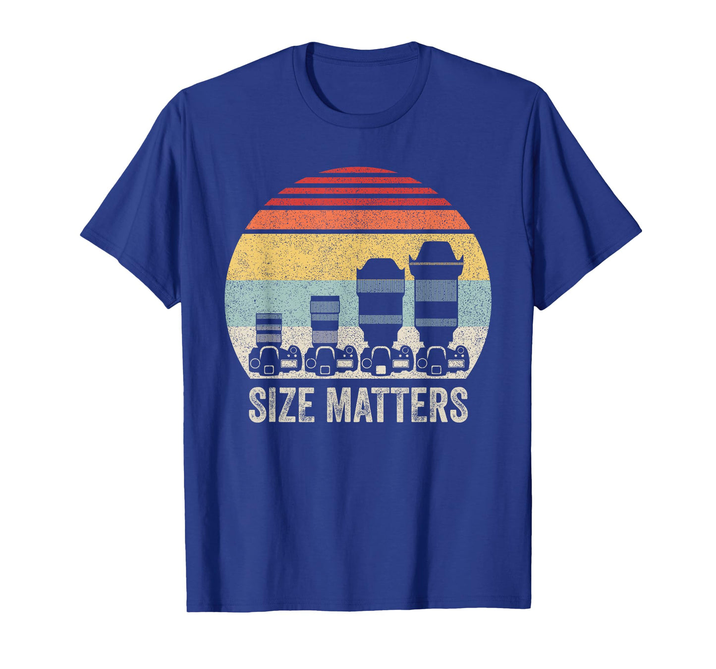 Catch Some Rays Vintage Retro Funny Photography Camera Lens Size Matters Unisex Adult Black T-Shirt