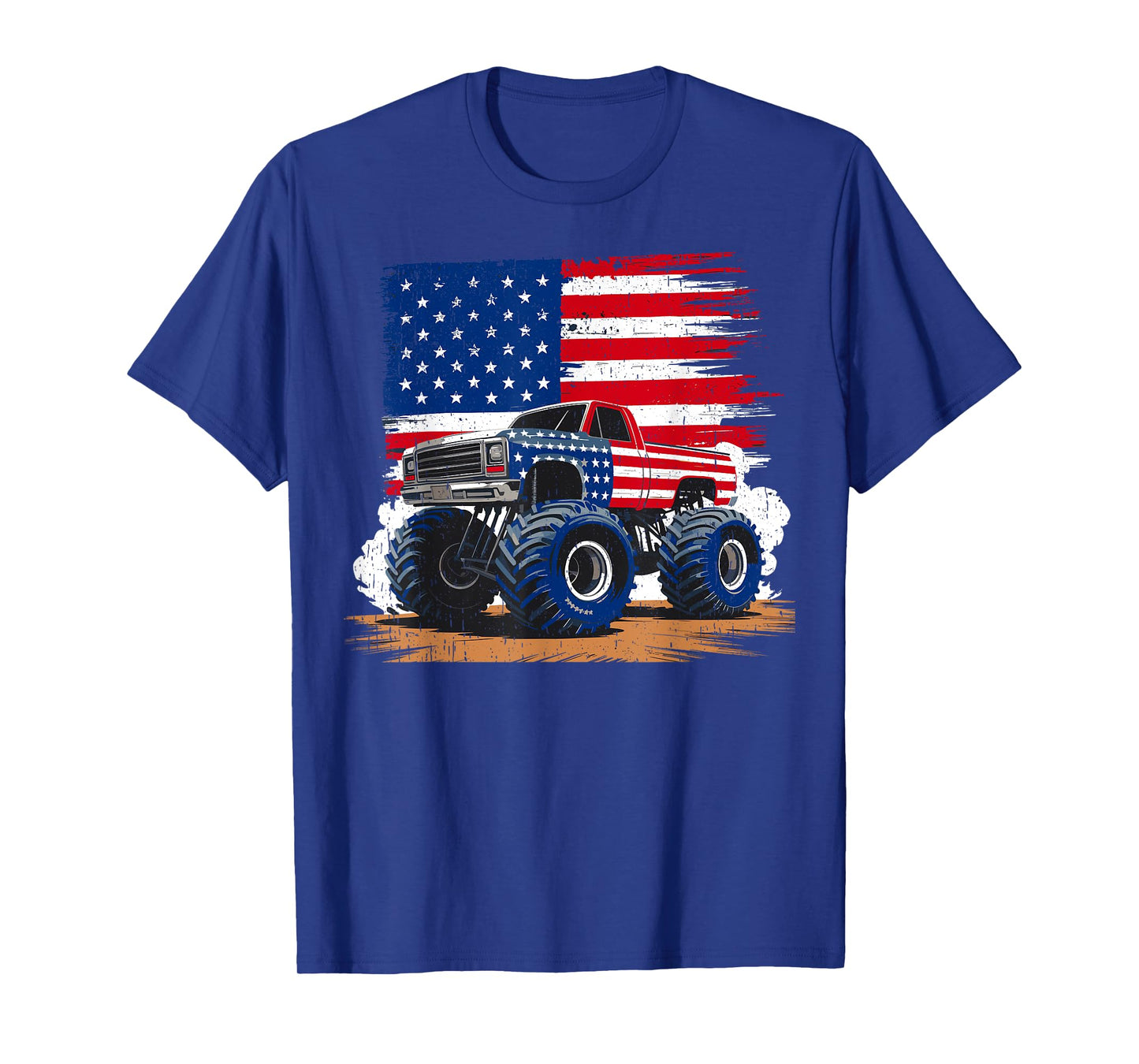USA T Shirt Monster Truck USA Flag American Retro T-Shirt