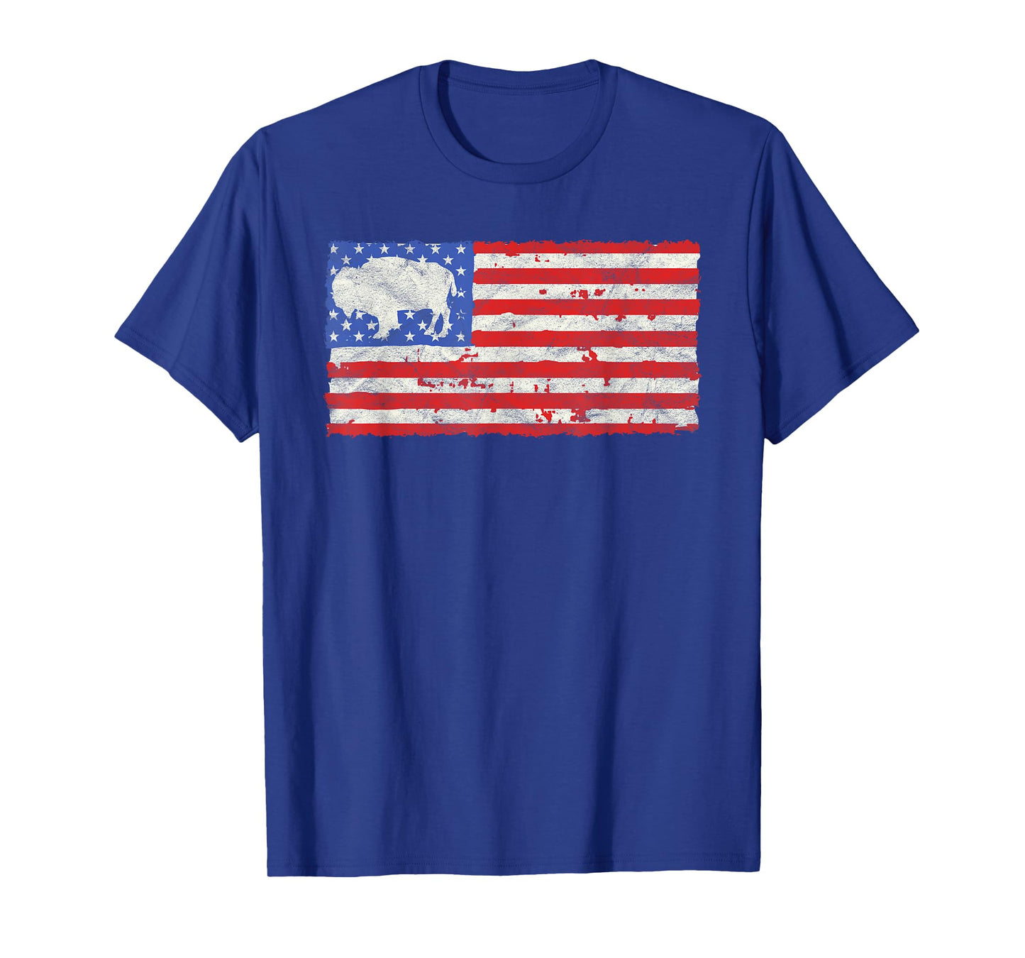 Vintage USA Flag Bison / Buffalo Shirt - Reto Style T-Shirt for Women Kids Men
