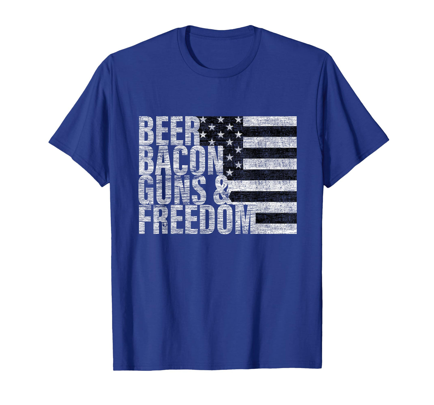 Beer Bacon Guns & Freedom T-shirt Flag Tee T-Shirt