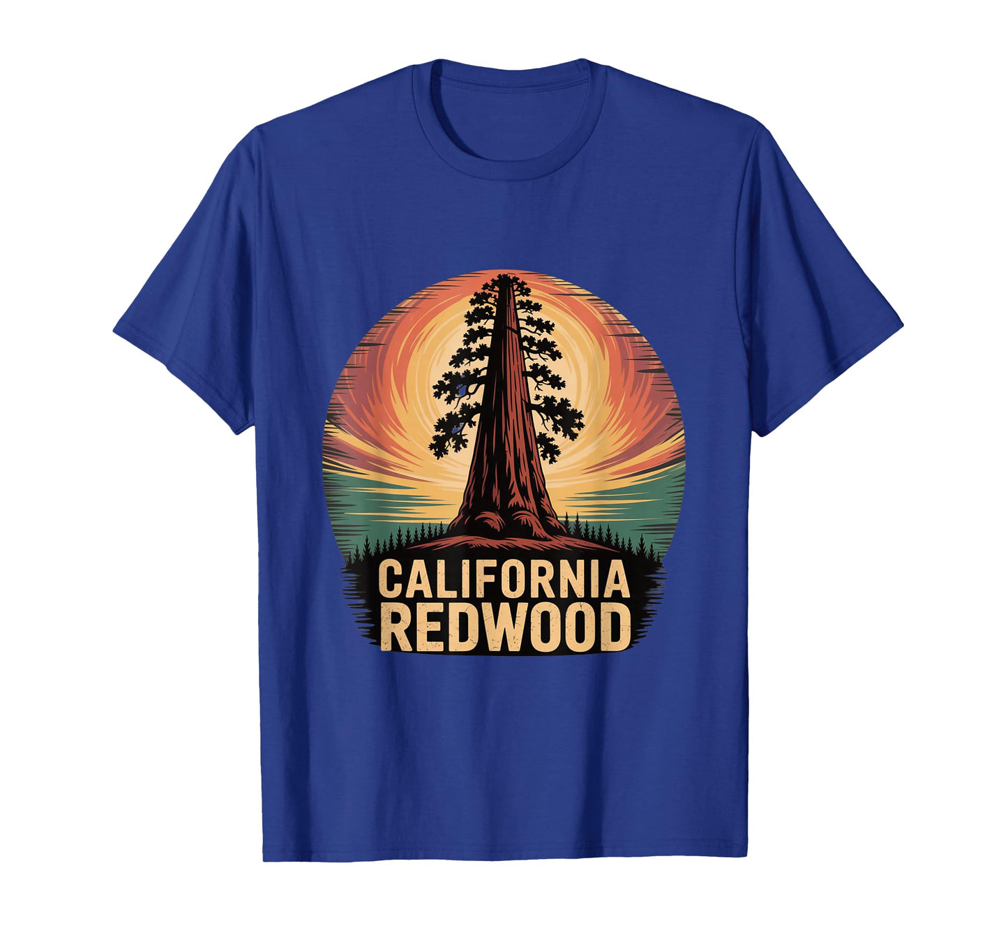 California Redwood Tree Sunset Nature Outdoor Lovers T-Shirt