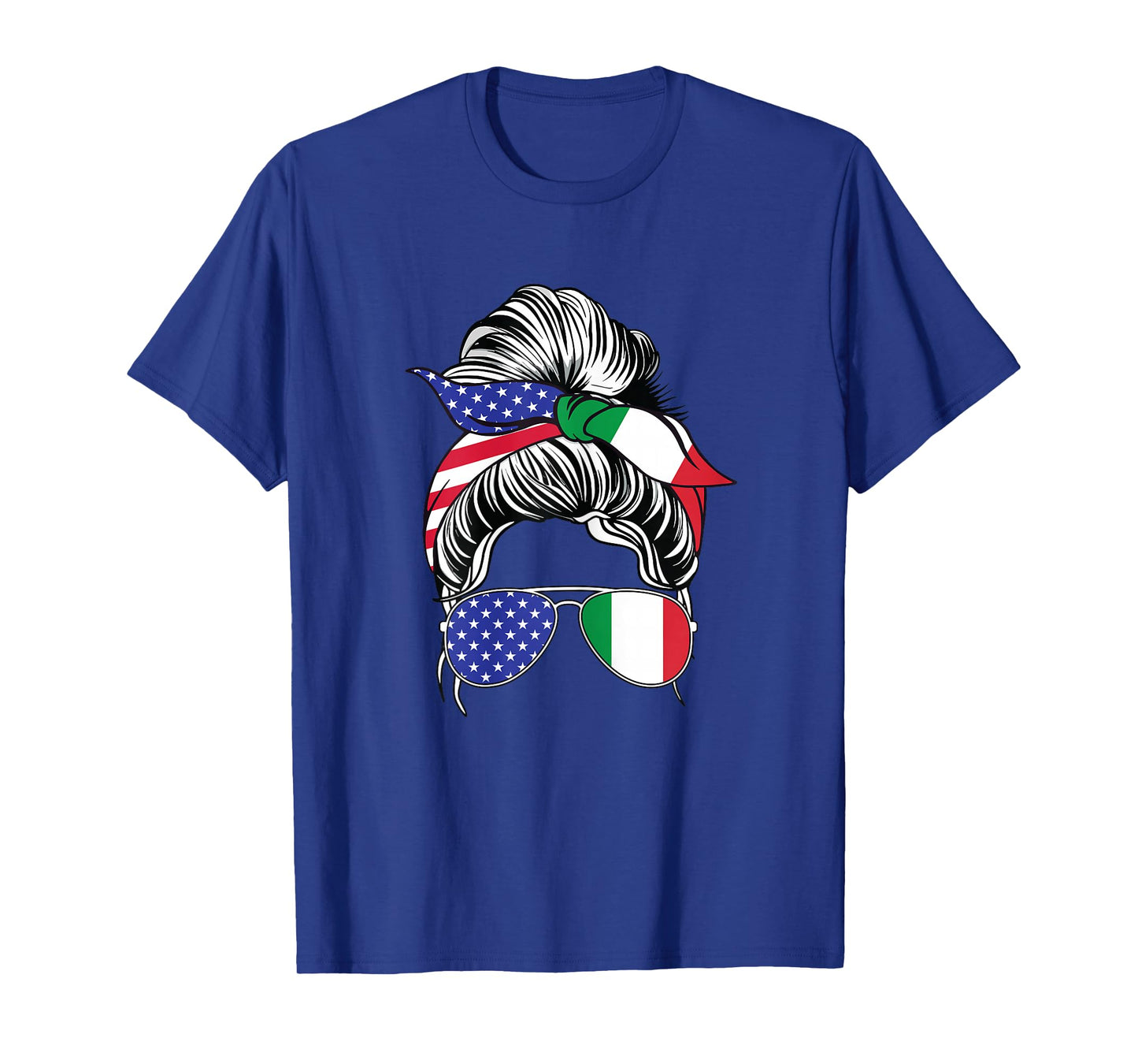 Italian Girl Italy Flag Woman USA American Patriotic Strong T-Shirt