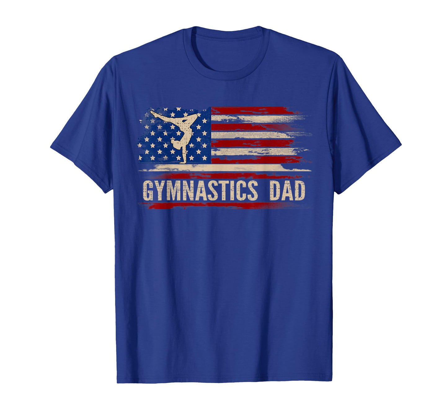 Vintage Gymnastics Dad American USA Flag Sports Gift T-Shirt