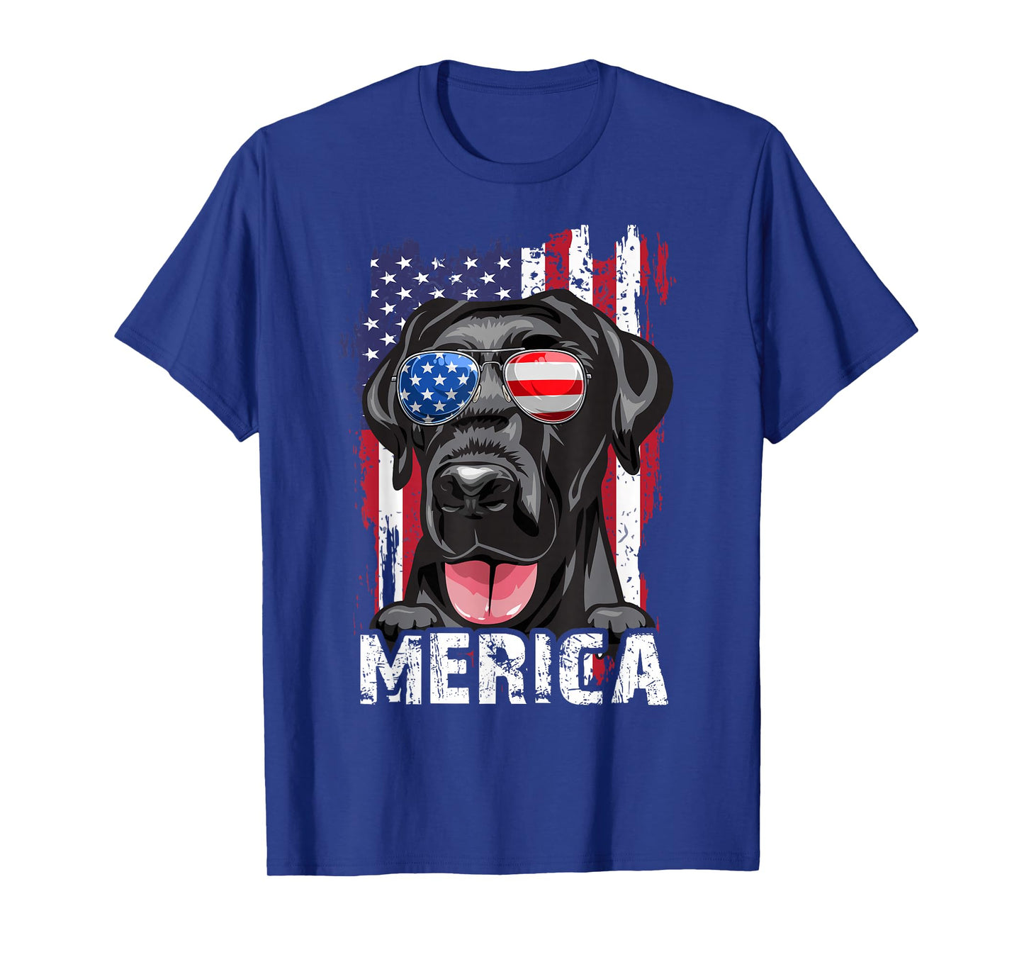 Merica Labrador Retriever American Flag 4th July USA Lab Dog T-Shirt