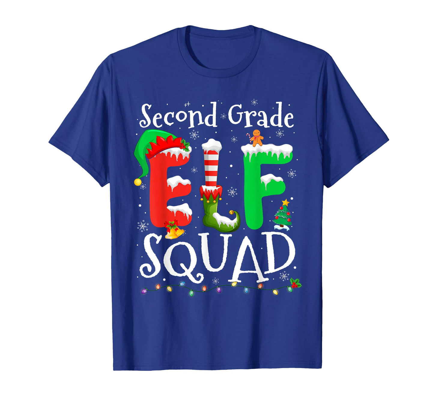 2nd Grade Elf Squad Xmas Funny Christmas Second Grade Elf T-Shirt