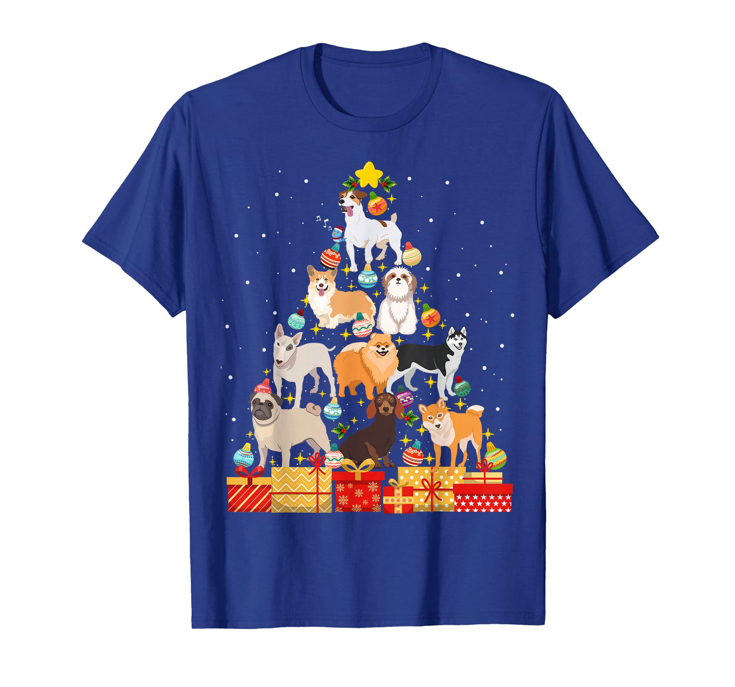 Funny Dog Christmas Tree Dog Lover Christmas For Kids Women T-Shirt