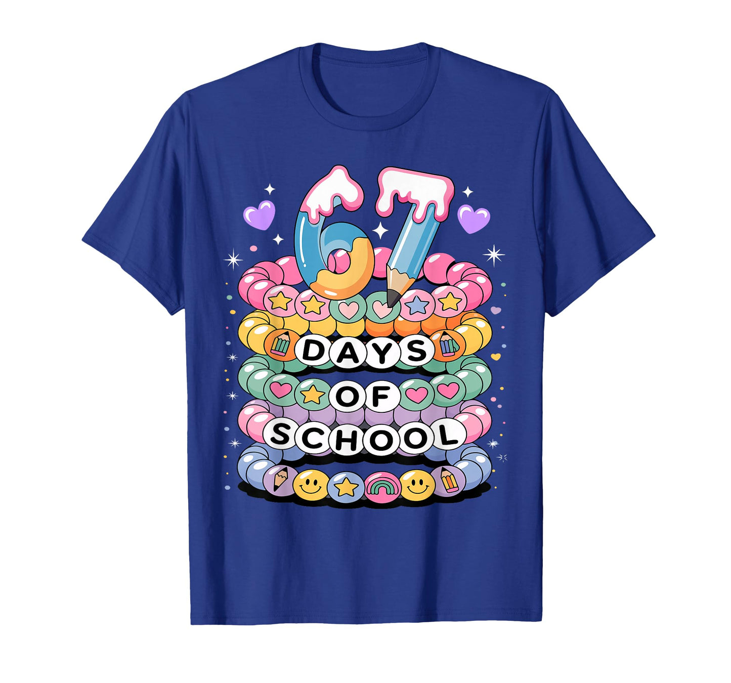 67 Days of School Meme Friendship Bracelets 100 Days Smarter T-Shirt
