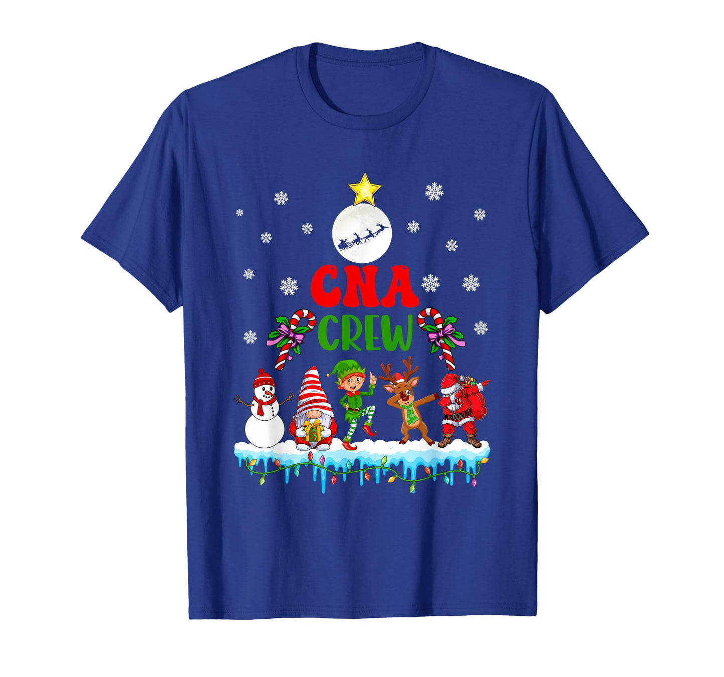 CNA Crew Xmas Dabbing Reindeer Santa Elf Proud Nurse Nursing T-Shirt