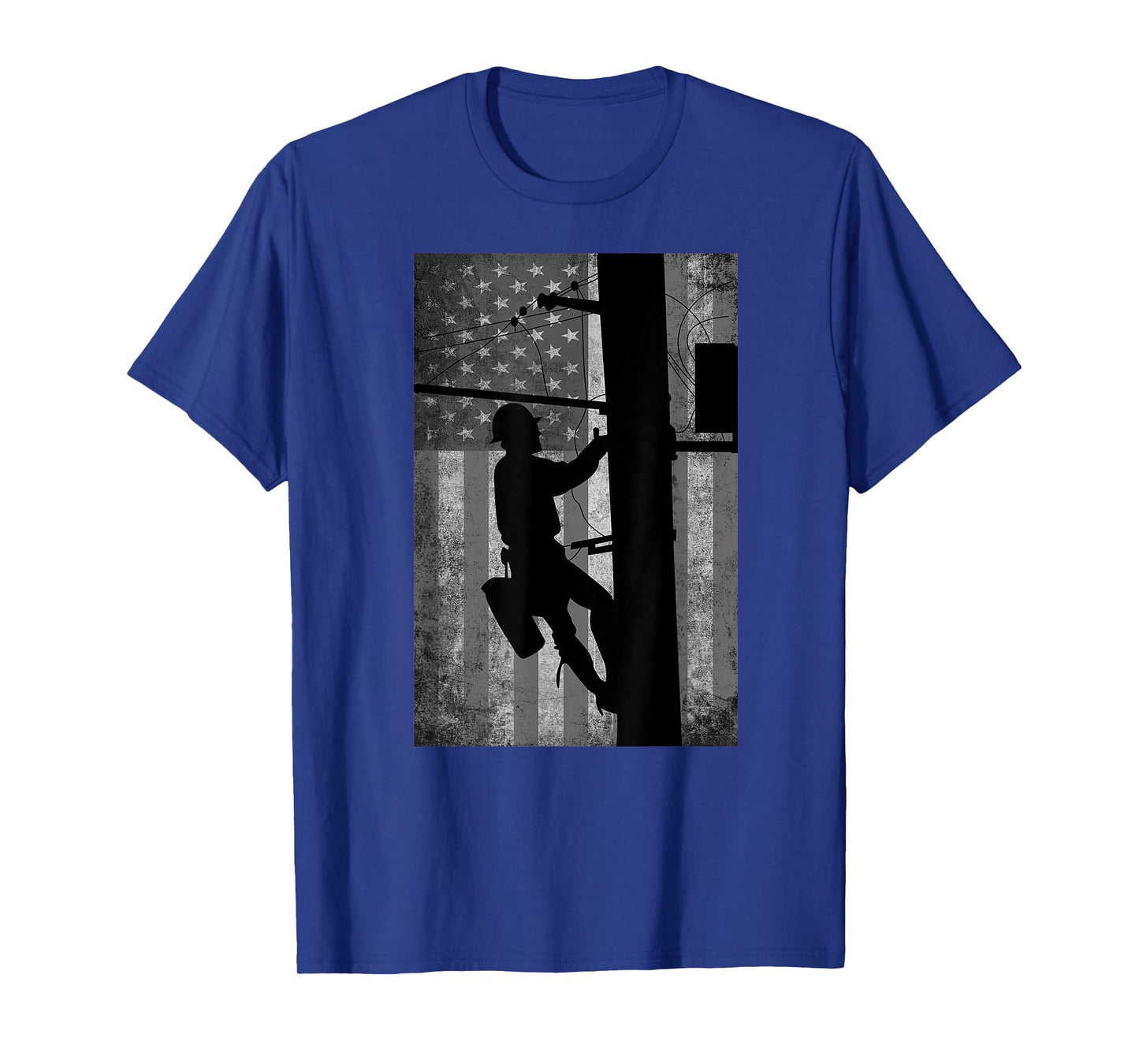 Lineman American Flag | Electric Cable Lineman Gift T-Shirt