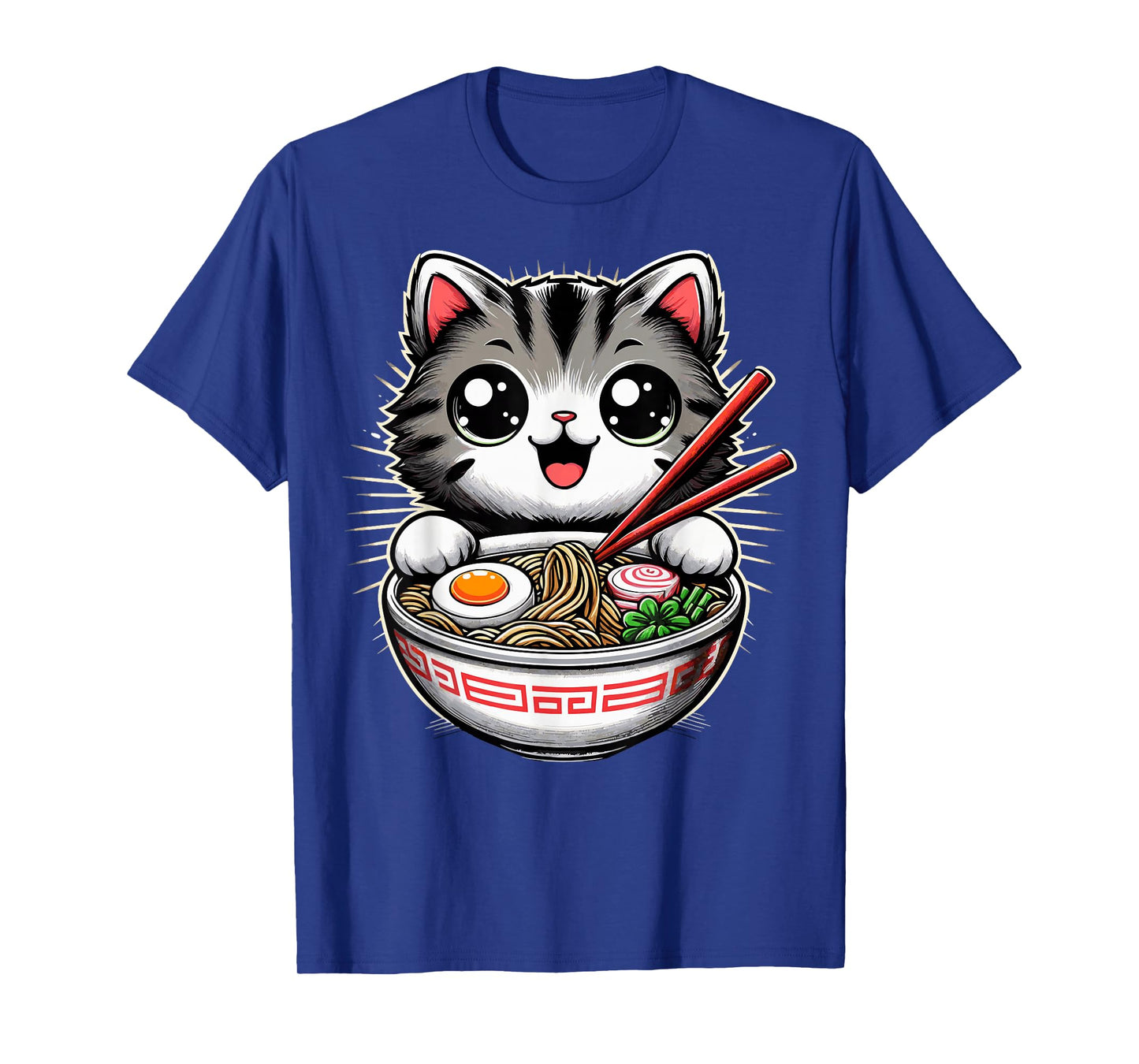 Cat Ramen Noodles Anime Kawaii Japanese T-Shirt