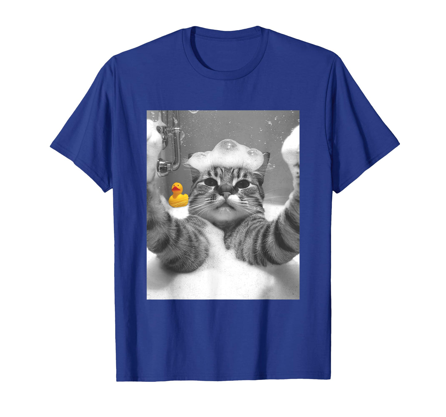 Cat Selfie in Bathtub T-Shirt for Men Women Girls Kids