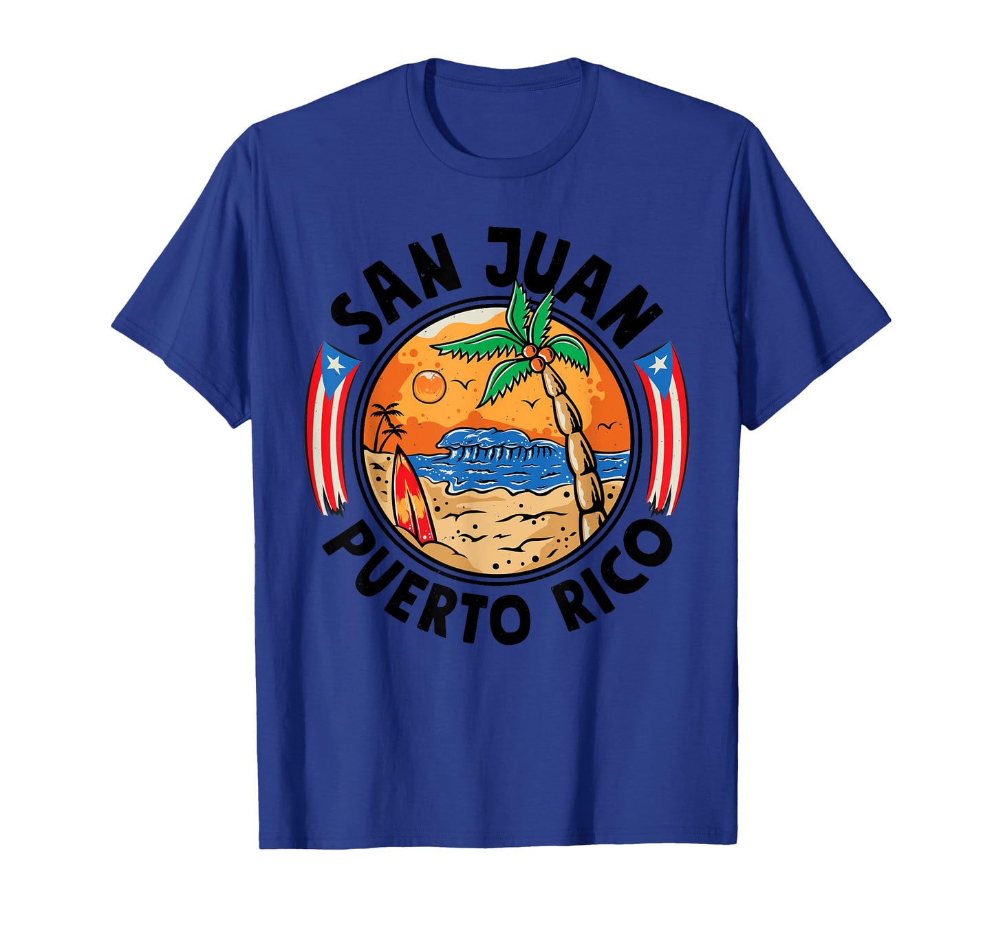 San Juan Puerto Rico Beach Retro Vintage 70s Sunset Summer Men Women Girls Kids T-Shirt