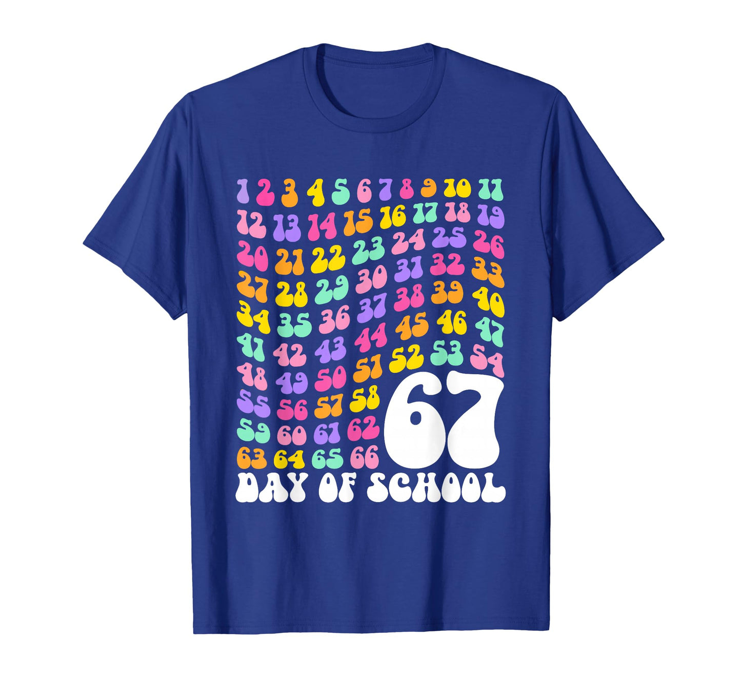 67th Day of School Teacher Kids 67 Math Numbers 100th Days T-Shirt