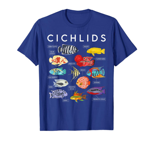Colorful Tropical Fish Type Of Cichlid Fish Biology Teacher T-Shirt