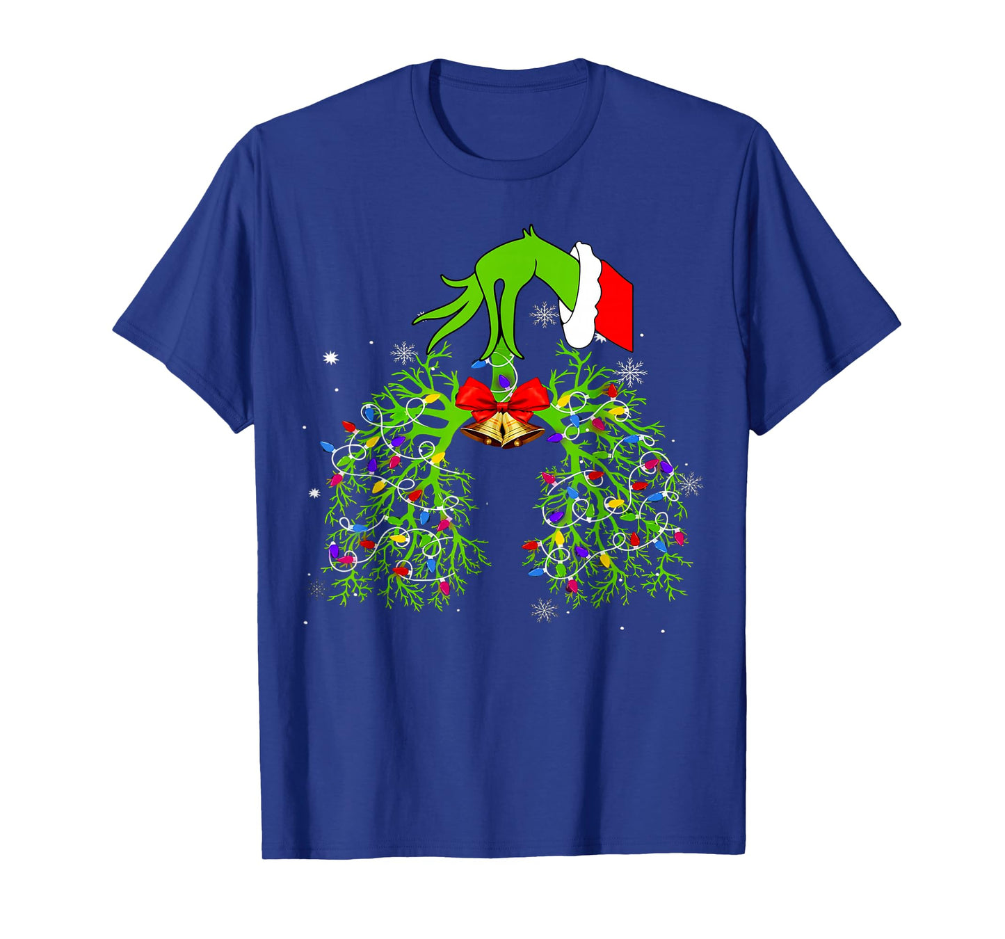 Christmas Nurse, Respiratory Therapist, Lung Xmas Lights T-Shirt