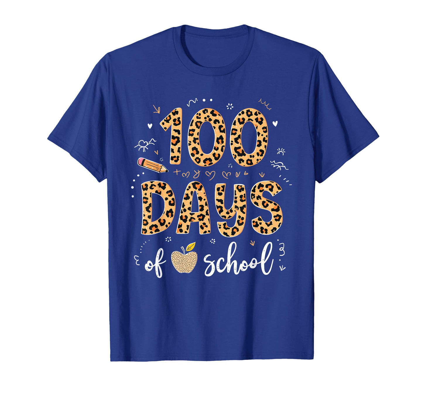 100 Days of School Leopard Print Design for Kids & Teachers T-Shirt