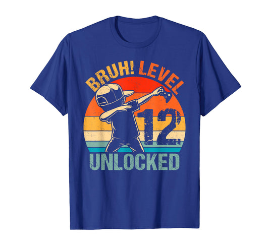 12 Years Old Birthday Dabbing Boy Bruh 12th Level Unlocked T-Shirt