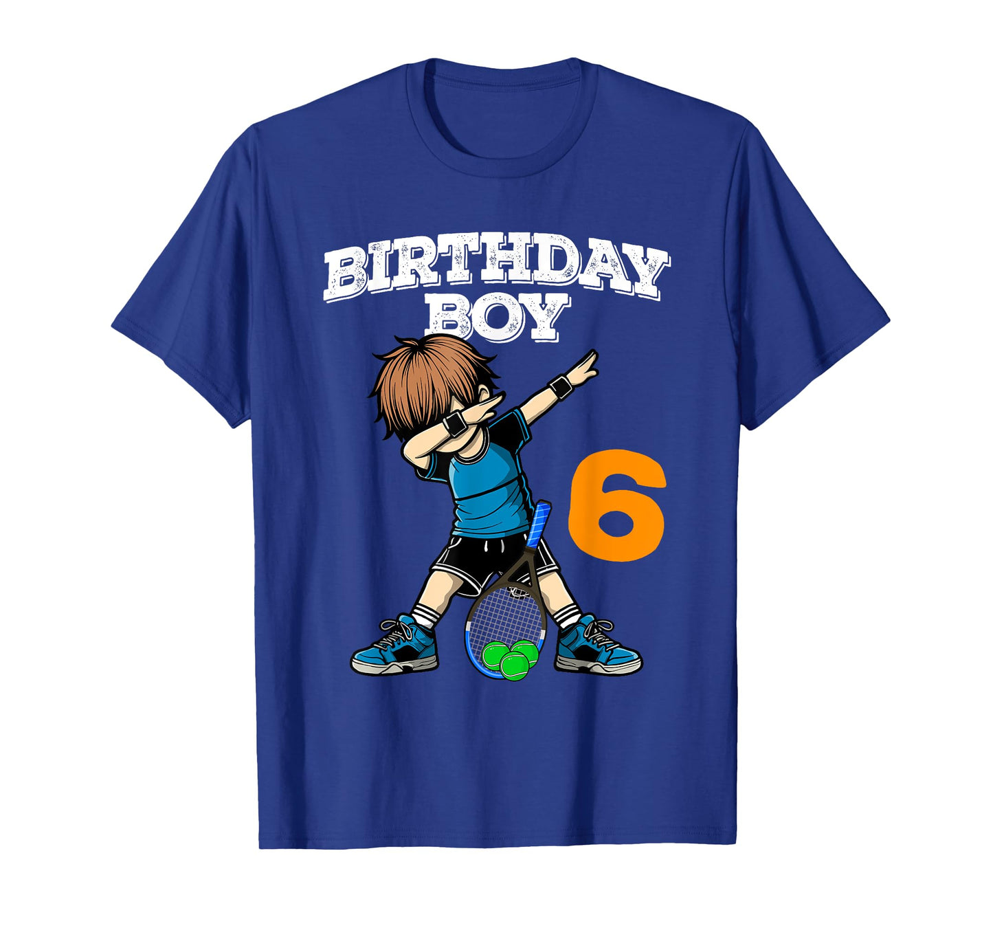 Funny Dabbing 6th Birthday Boy tennis 6 Year Old Boys T-Shirt