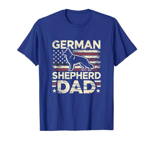 German Shepherd Dad Shirt American Flag German Shepherds T-Shirt