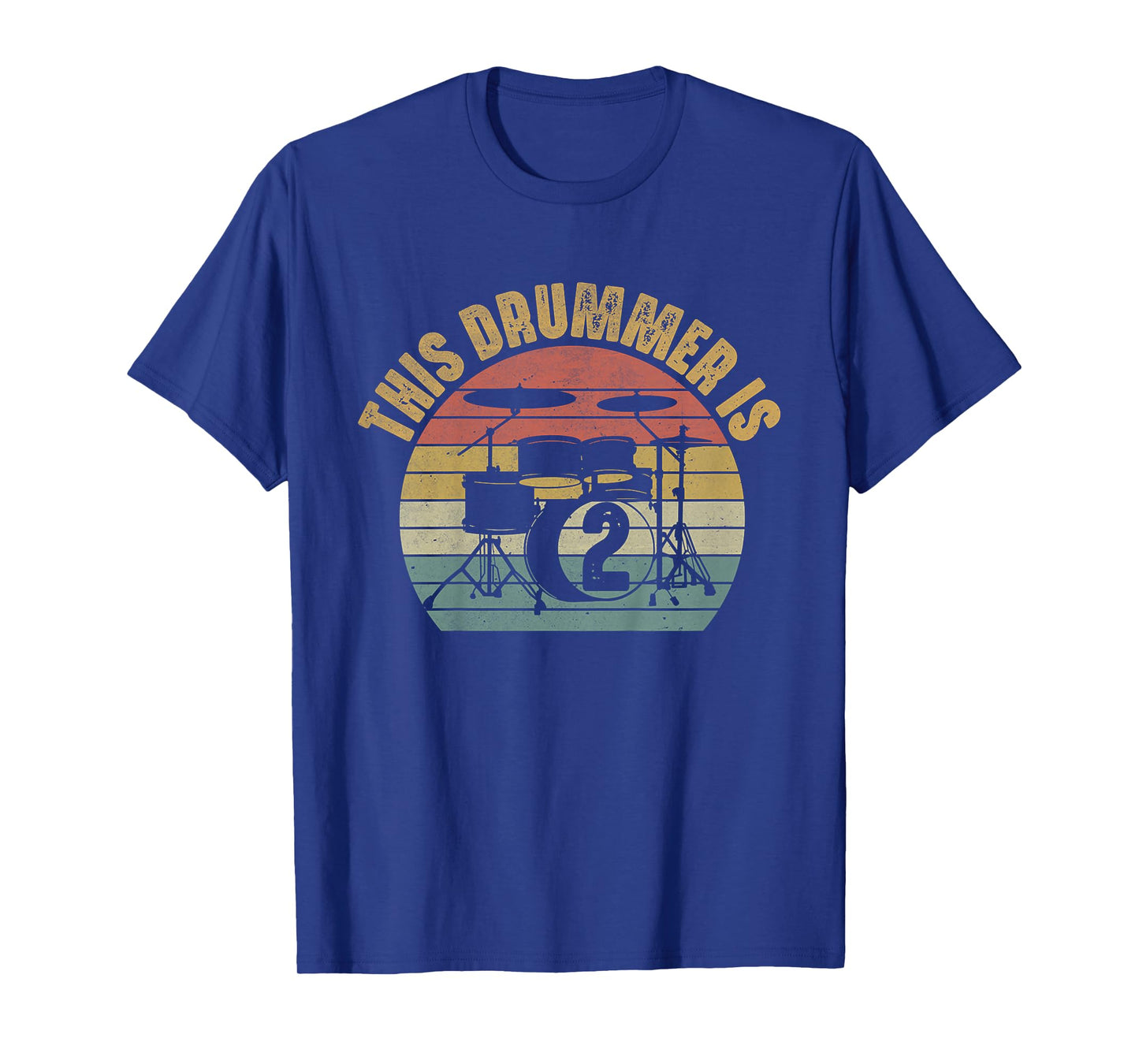 Toddler 2 Year Old Drummer 2nd Birthday Drum Set Drumming T-Shirt