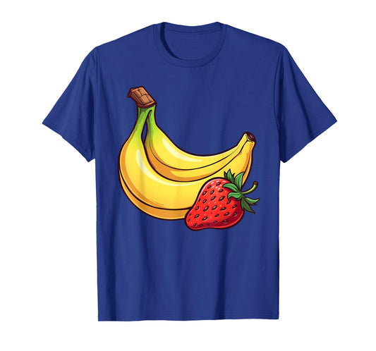 Banana Strawberry Tee Fruit Kawaii Fruits Comic Cartoon Kids T-Shirt