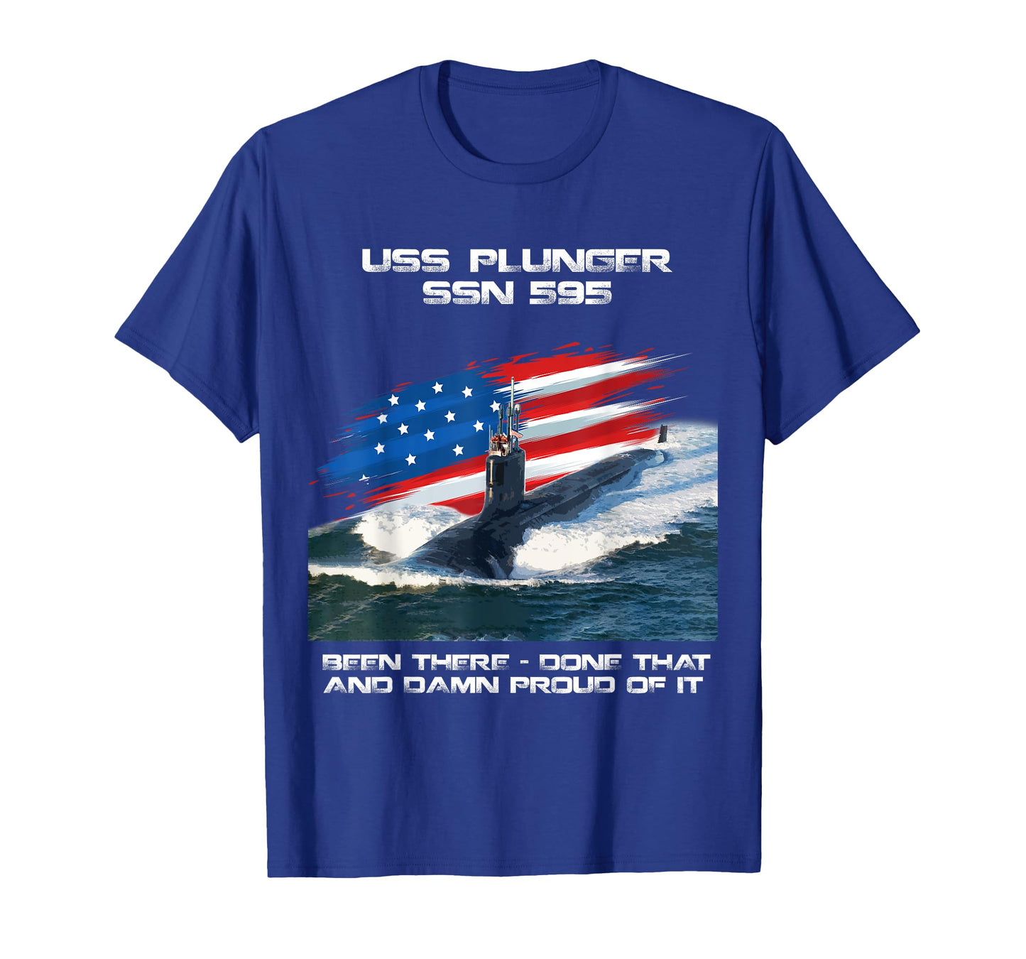 USS Plunger SSN-595 American Flag Submarine Veteran Xmas Women Men T-Shirt